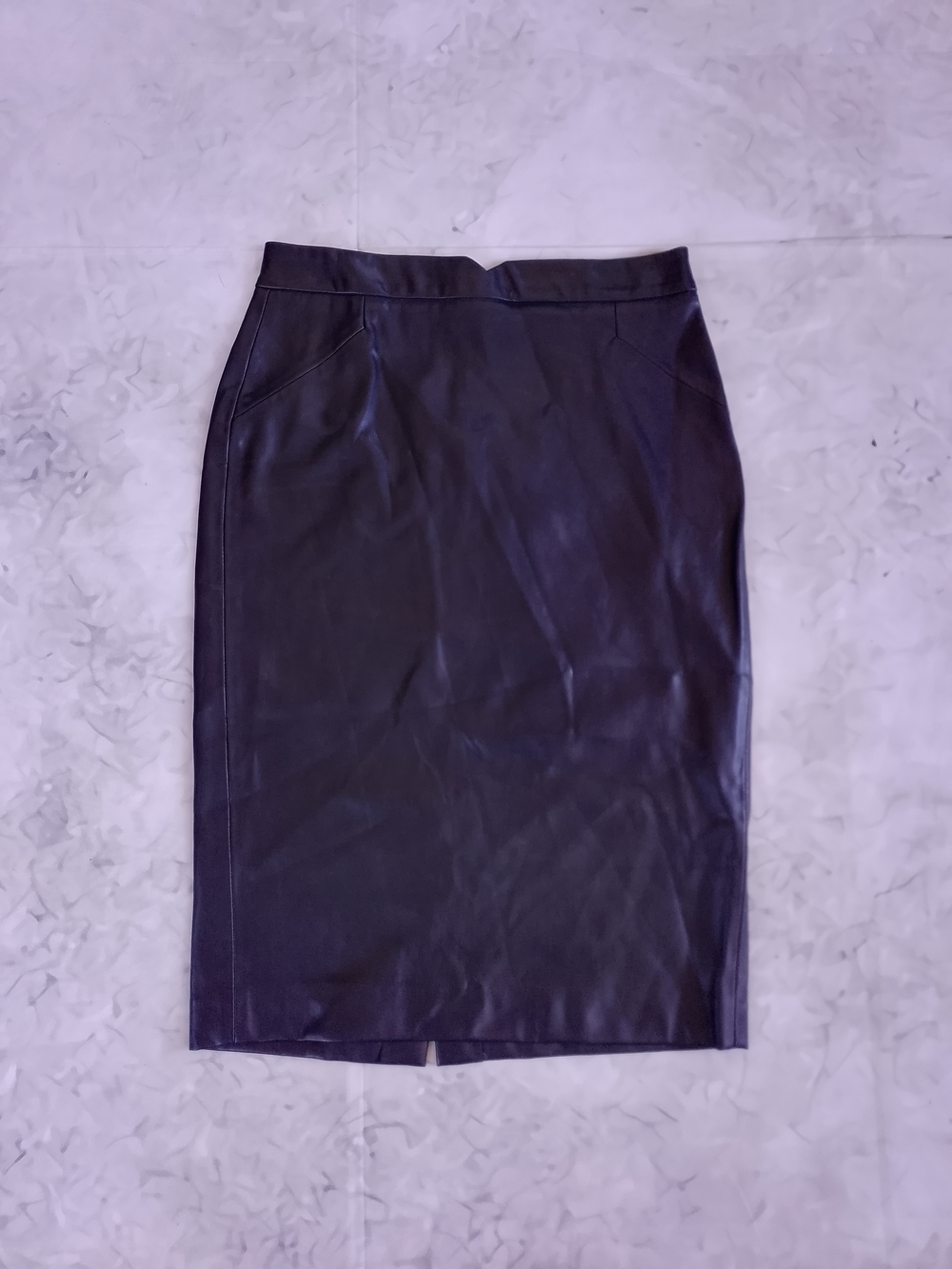 philosophy Black Faux Leather Pencil Skirt